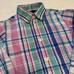 IZOD Multicolor Plaid Boys Button Up Shirt